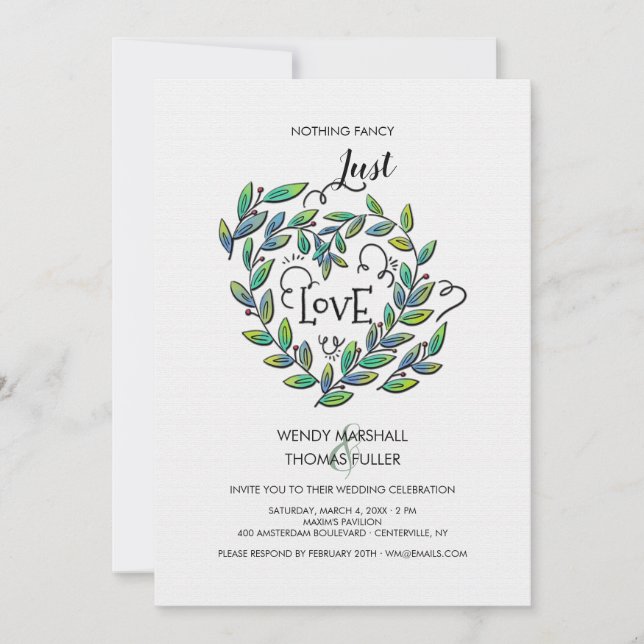 Sólo me encanta nada de la invitación a una boda g (Anverso)