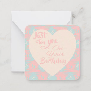 Sólo Para Ti En Tu Cumpleaños Tarjeta De Nota