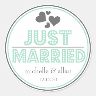 Solo Pegatinas de Favor Casados (Mint Green / Gray