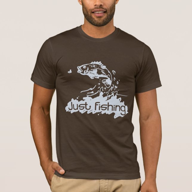 Solo pesca camiseta marrón / azul pálido de los ho (Anverso)