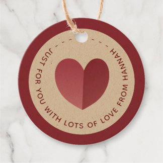 Solo por ti con amor Corazón doblado en etiqueta K