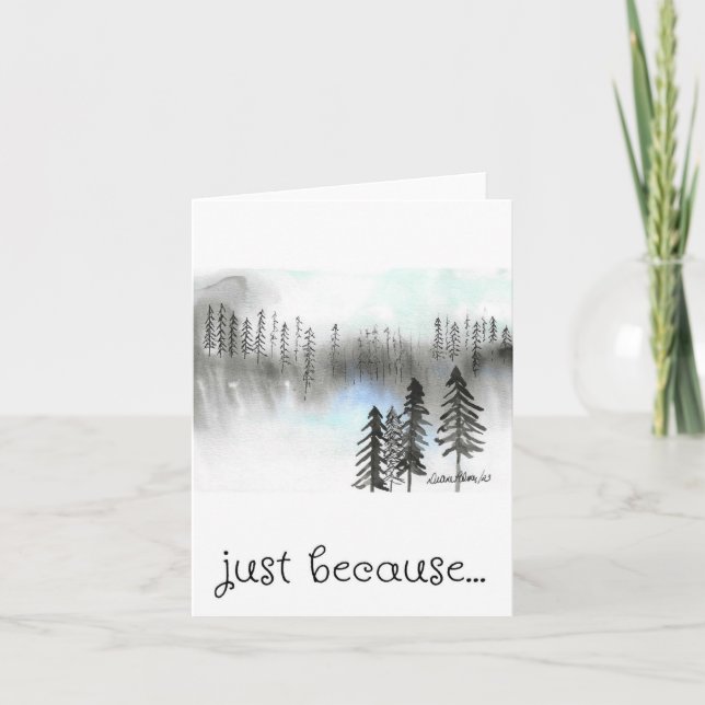 Sólo porque, pintura impresa, tarjeta de bosque (Anverso)