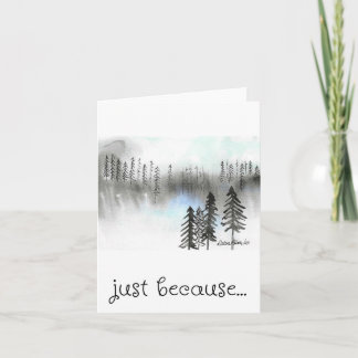 Sólo porque, pintura impresa, tarjeta de bosque