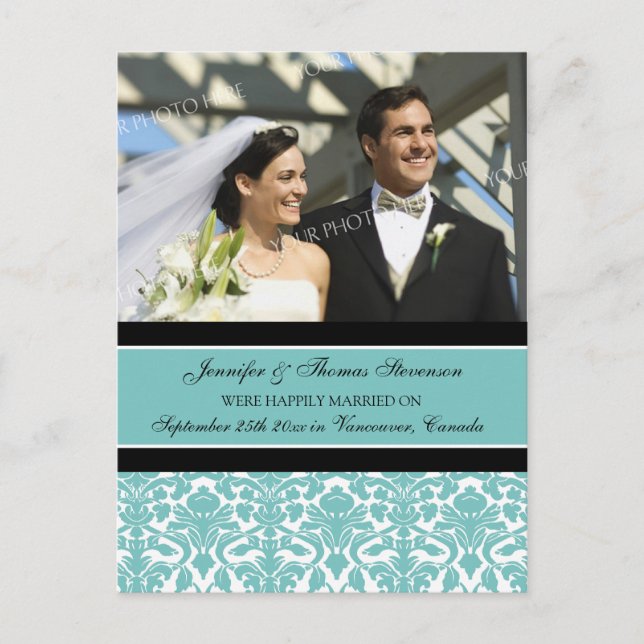 Solo postales de fotos de Invitación casada Verde  (Anverso)