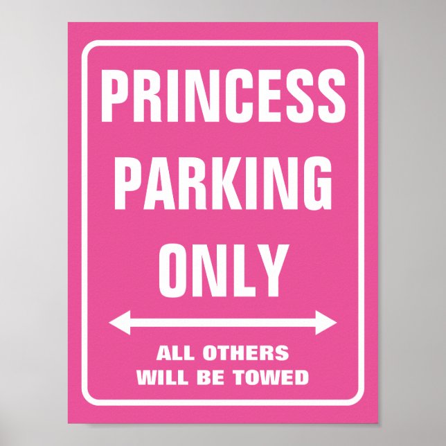 SOLO posters de señalización de PRINCESS PARKING | (Frente)