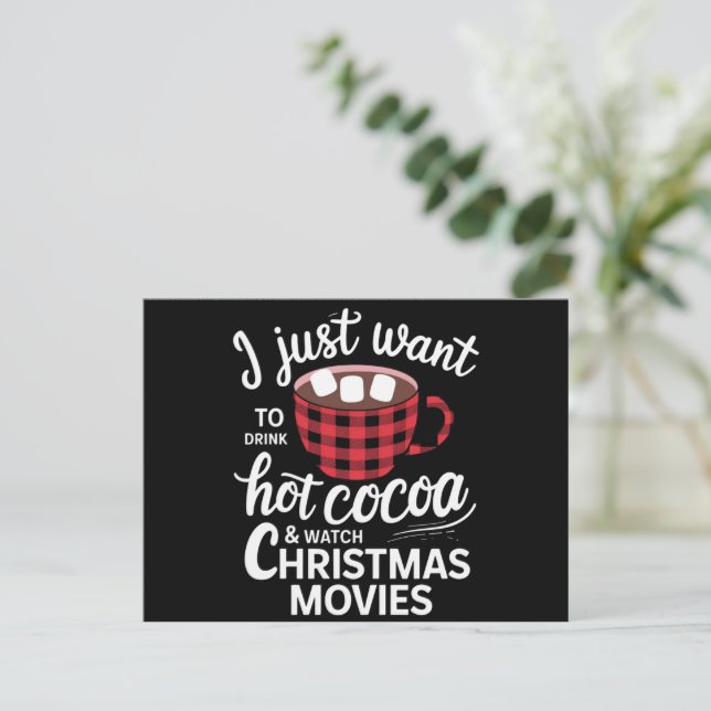 Solo quiero beber chocolate caliente y ver Navidad (Anverso de pie)