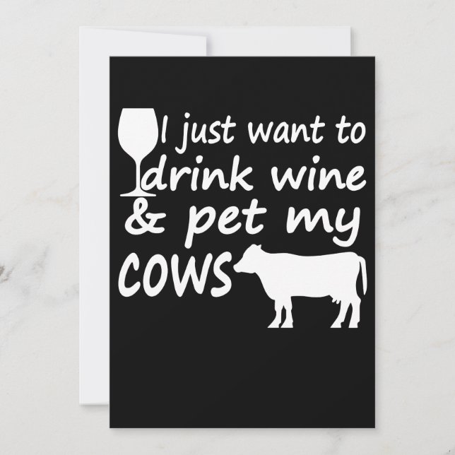 Solo Quiero Beber Vino Acariciar Vacas Divertido A (Anverso)