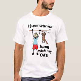 ¡Solo quiero colgar con mi gato! Camiseta humoríst