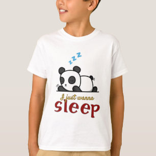 Solo quiero dormir lindo Panda Word Camiseta de Ar