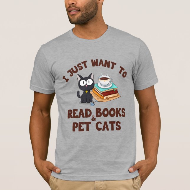 Solo quiero leer libros y camisetas de gatos Masco (Anverso)