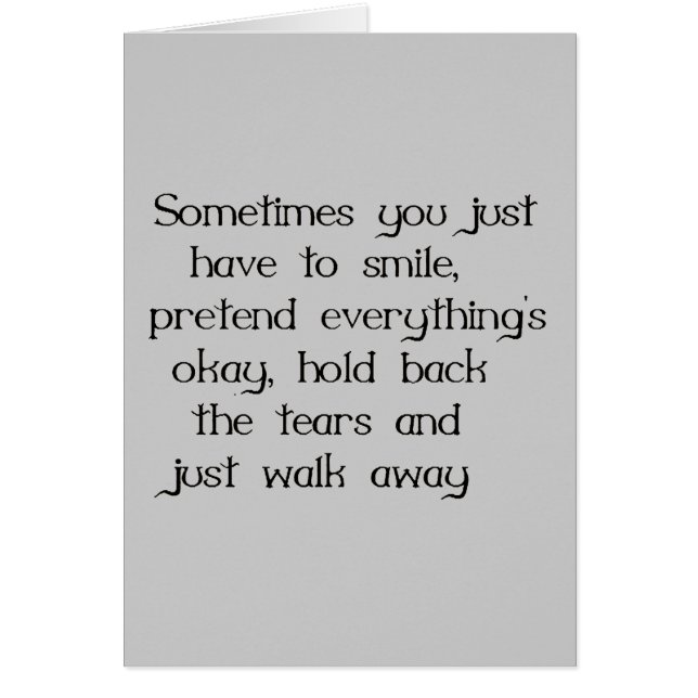 SÓLO SONRÍE Y CAMINE DE LA DECEPCIÓN TRISTE (Frente)