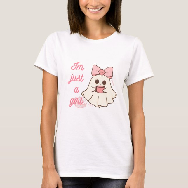 Solo soy una camiseta Chica de Fantasma Halloween (Anverso)