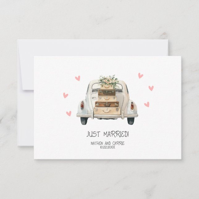 Solo tarjeta de agradecimiento de Boda casado (Anverso)
