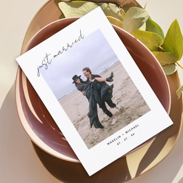 Solo tarjeta de foto Boda simple casada (Subido por el creador)
