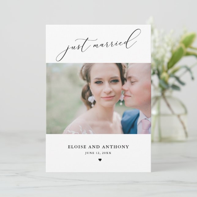 Solo tarjeta de Invitación para fotografía casada (Anverso de pie)