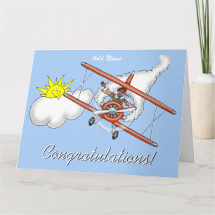 Solo tarjeta piloto feliz calificada