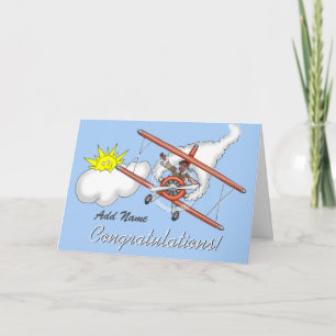 Solo tarjeta piloto feliz calificada