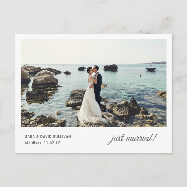 Solo tarjeta postal de Invitación de Elopement cas (Anverso)