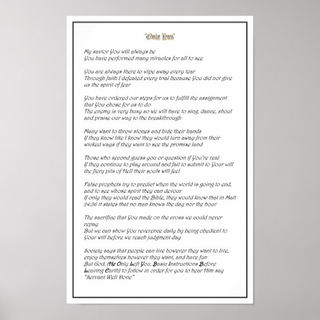 Solo Tú - Póster (Frente)