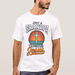 Solo un abuelo que ama a Jesús Camiseta vintage cr