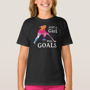 Solo un Chica con una camiseta con color de hockey