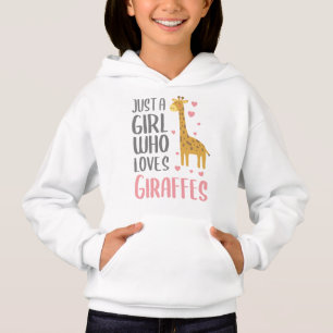 Solo un Chica que ama a las jirafas Chica Hoodie
