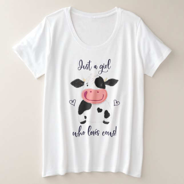 ¡Sólo Un Chica Que Ama A Las Vacas! Corazones Y Ho (Anverso del diseño)