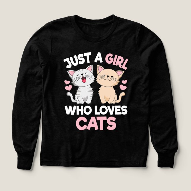 Sólo un Chica que ama a los gatos el amor al gato (Diseño frontal)