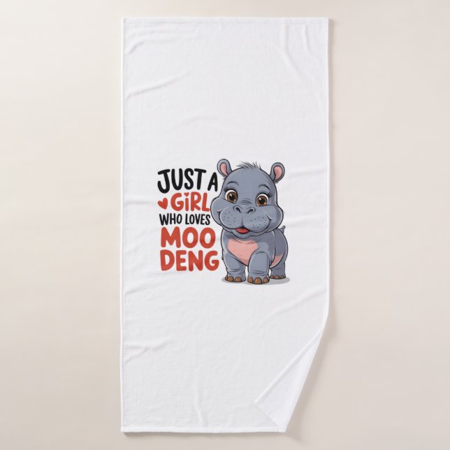Solo Un Chica Que Ama A Moo Deng Baby Hippos Long  (Toalla de baño)