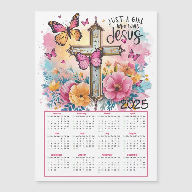 Sólo un chica que ama el calendario Jesús 2025 (Anverso)