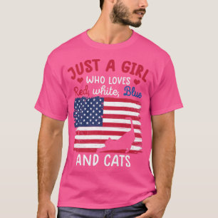 sólo un chica que ama la camisa roja de un gato az