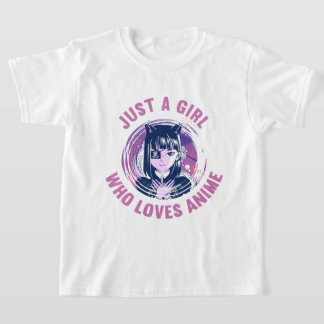 Solo Un Chica Que Ama La Camiseta De Anime De 3 Cm