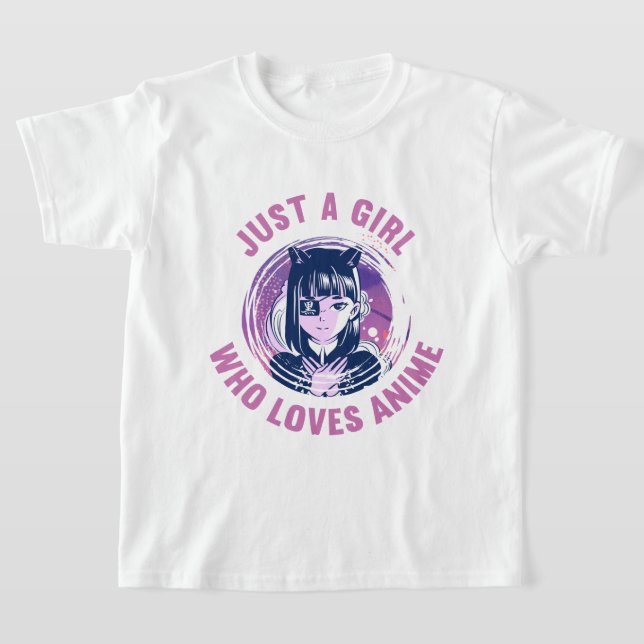 Solo Un Chica Que Ama La Camiseta De Anime De 3 Cm (Distribución)
