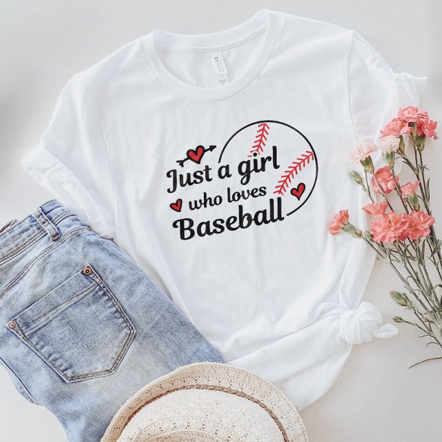 Solo un Chica que ama la camiseta de béisbol (Subido por el creador)