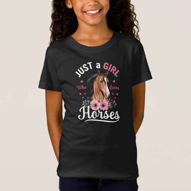 sólo un chica que ama la camiseta de caballos (Anverso)