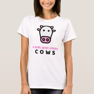 Solo un Chica que ama la camiseta de las vacas