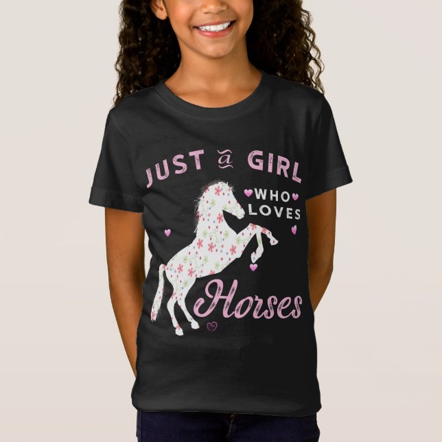 Solo un Chica que ama la camiseta de los caballos (Anverso)