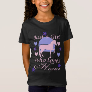 Solo un Chica que ama la camiseta de los caballos