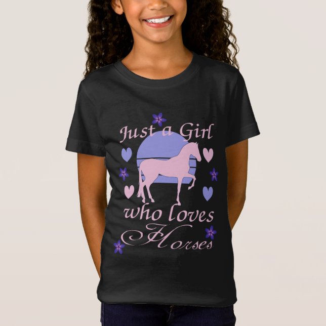 Solo un Chica que ama la camiseta de los caballos (Anverso)