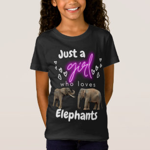 Solo un Chica que ama la camiseta de los elefantes