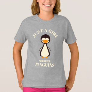 Sólo un chica que ama la camiseta de los pingüinos