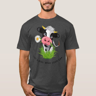 Solo un Chica que ama la camiseta de vacas 5772