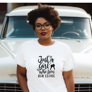 Solo un Chica que ama la camiseta inmobiliaria