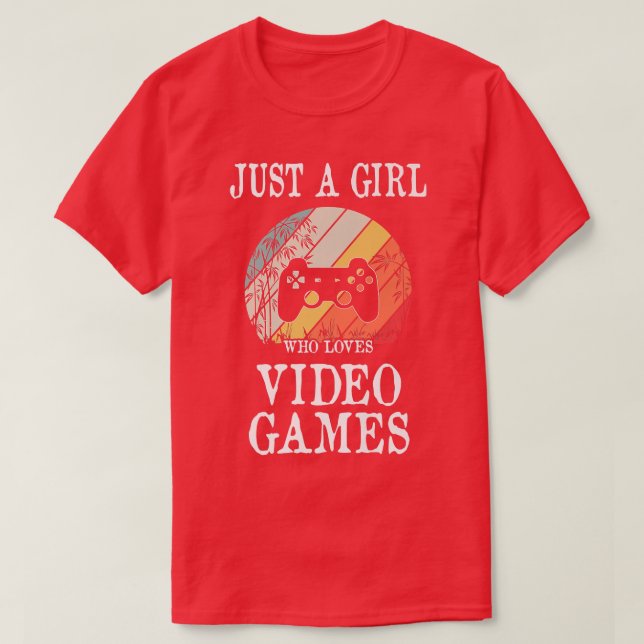 Solo un Chica que ama los videojuegos camiseta pre (Diseño del anverso)