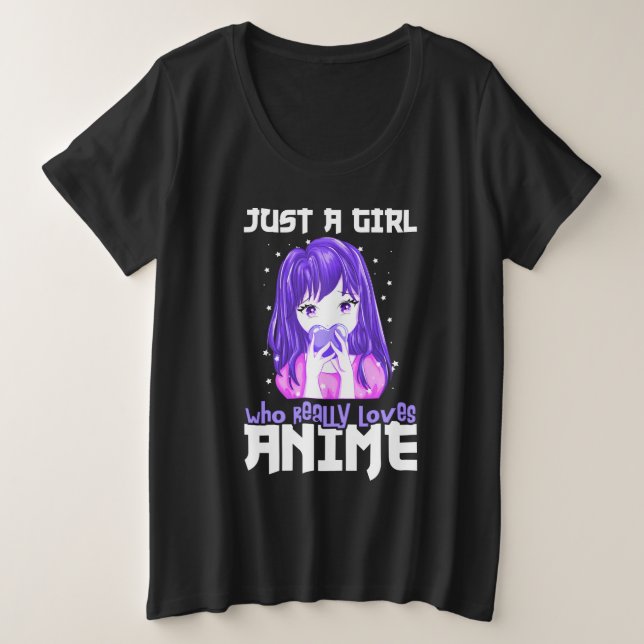 Sólo un Chica que ama realmente a Anime en morado (Anverso del diseño)