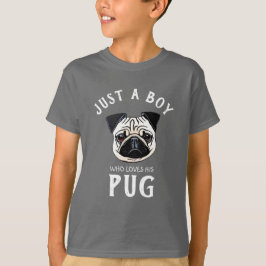 Solo un chico que ama su camiseta Pug