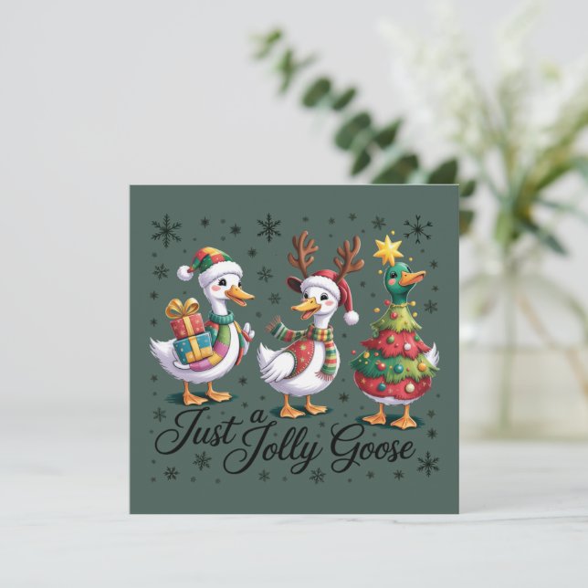 Sólo un ganso alegre parchecito de Navidad pato di (Anverso de pie)