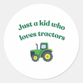 Solo un niño que ama los tractores - Pegatinas