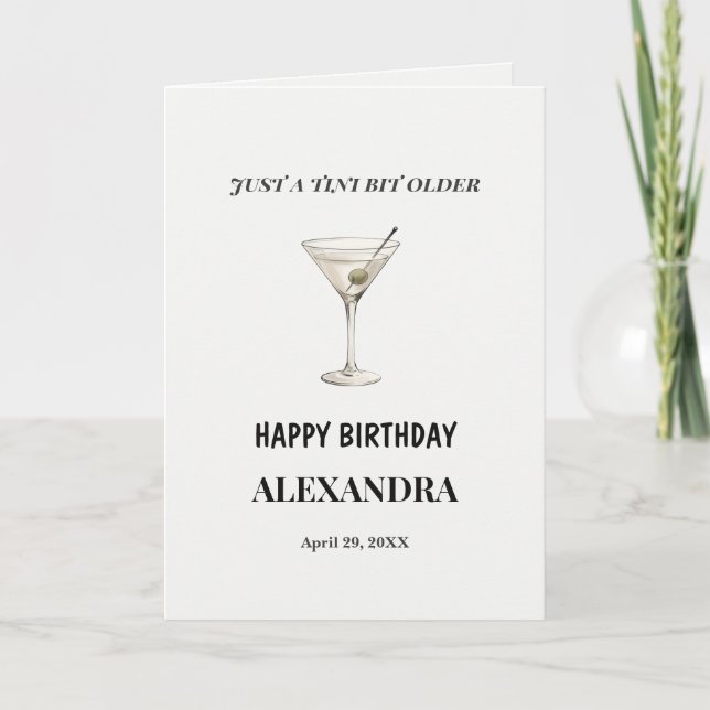 Solo un poquito mayor Tarjeta de cumpleaños Martin (Anverso)