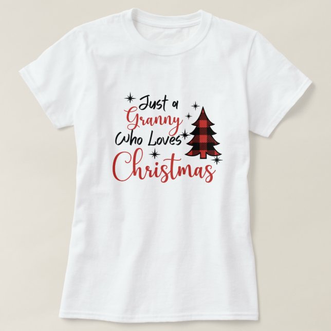 Sólo una abuela que ama a los Navidades camisetas (Diseño del anverso)